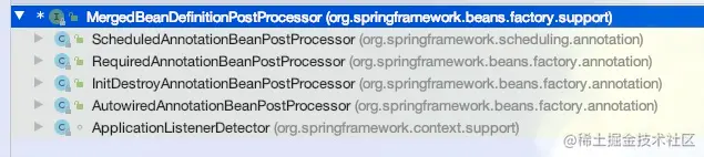 MergedBeanDefinitionPostProcessor的子类