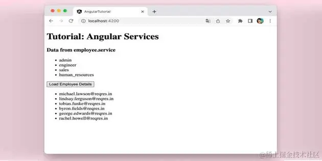 screenshot of the completed app