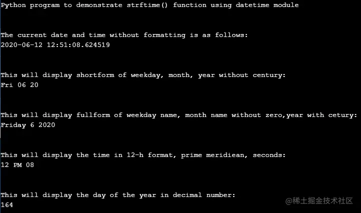 Python strftime Example 1