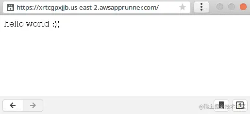 Example output of the service