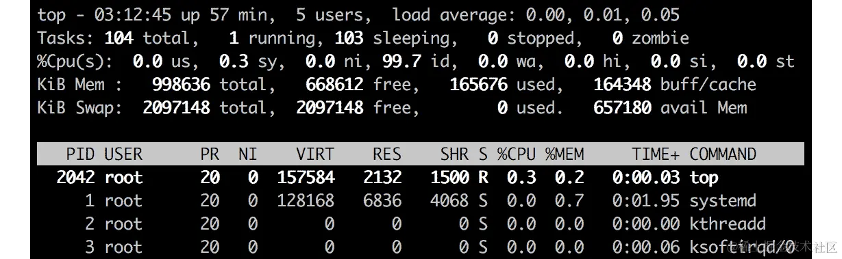使用 top 命令监视进程