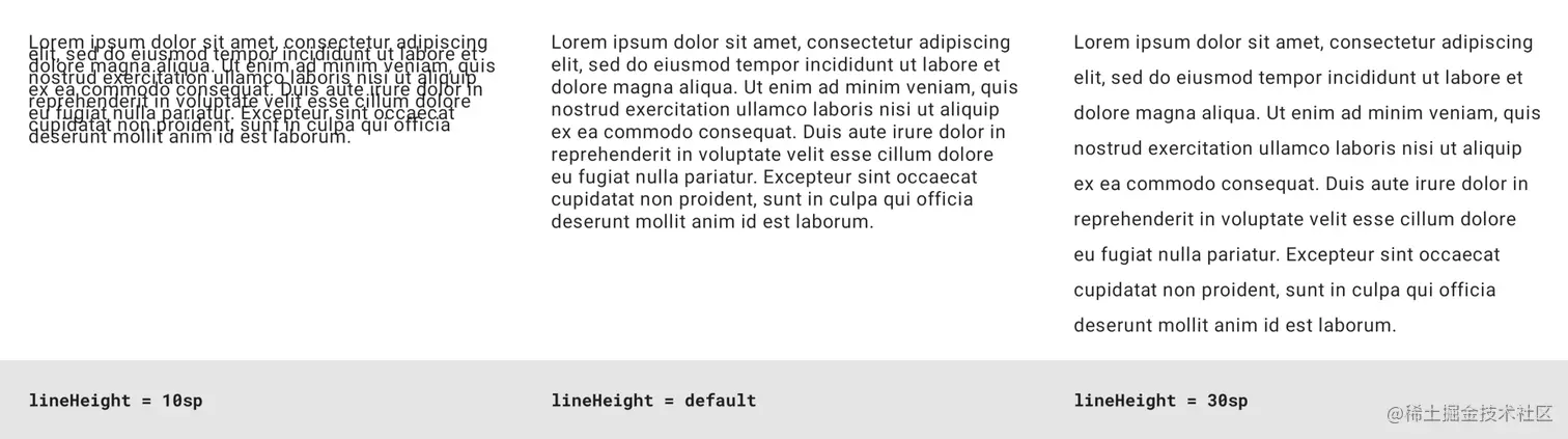 △ 不同的行高值