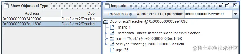 Mark 老师对象内存信息