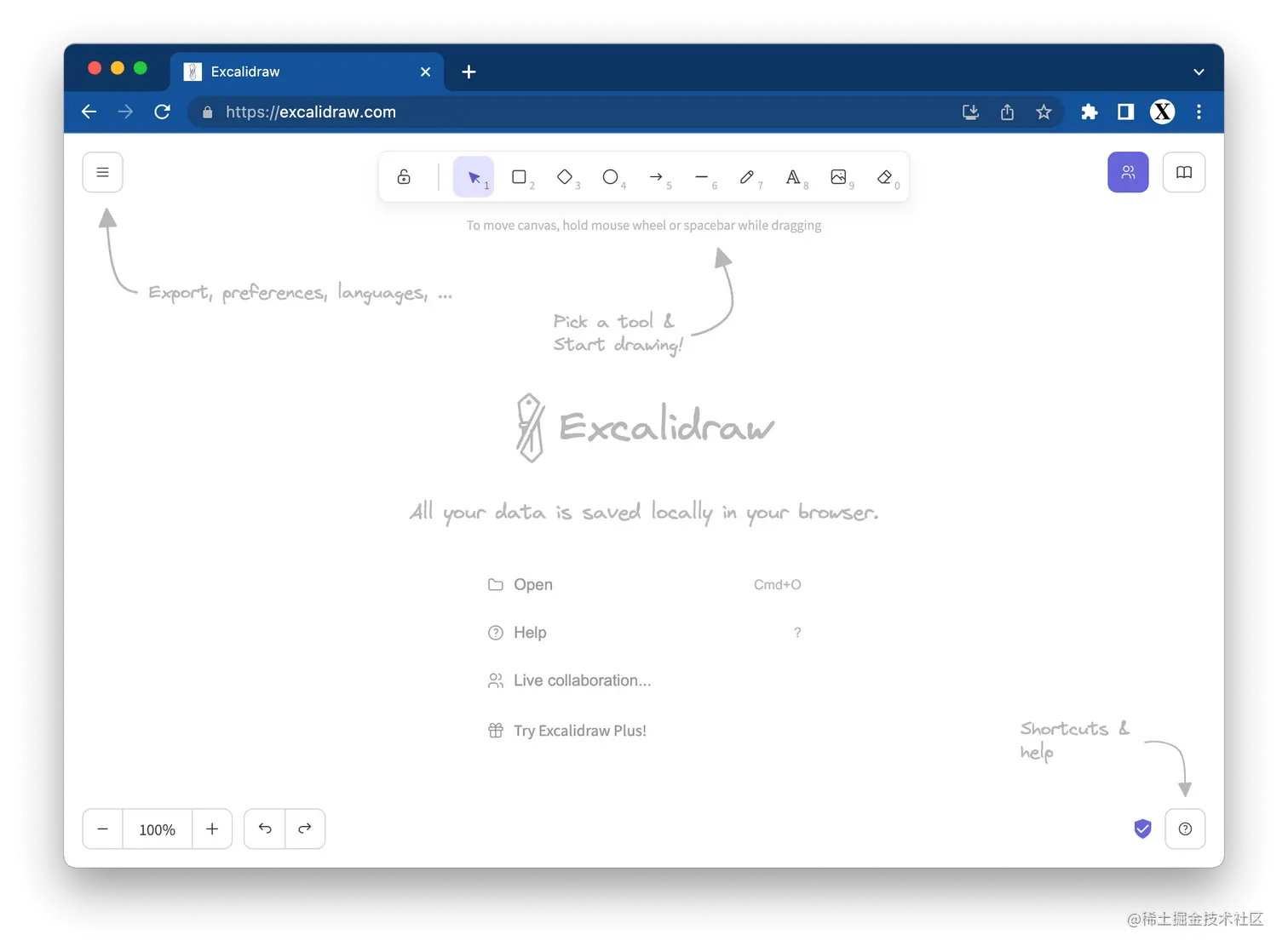 Excalidraw | Hand-drawn look & feel • Collaborative • Secure
