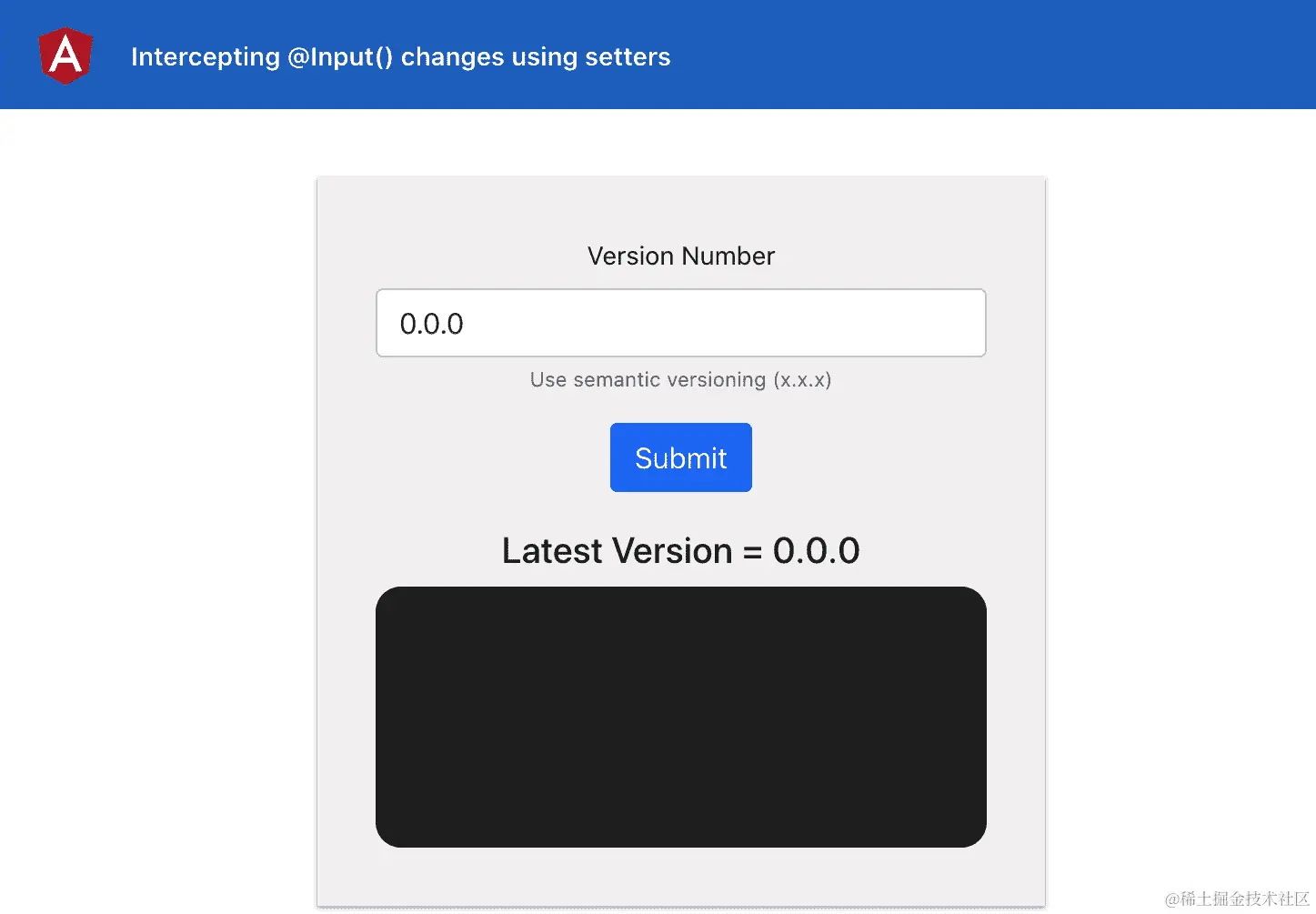 图 1.8 - cc-ng-on-changes 应用程序带有日志容器样式