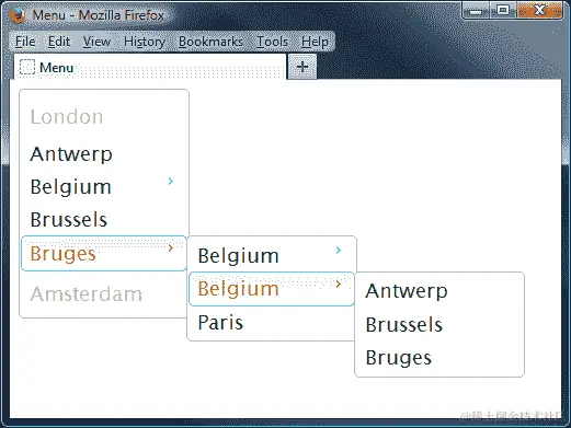 实现基本菜单小部件