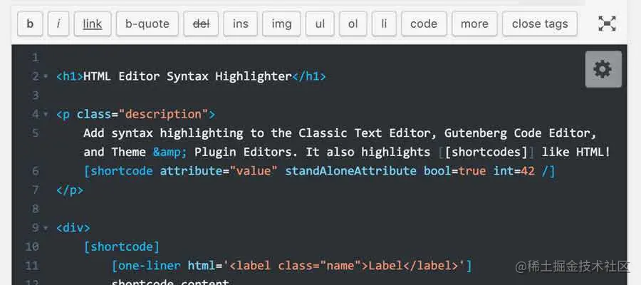 HTML Editor Syntax Highlighter Free WordPress Plugin