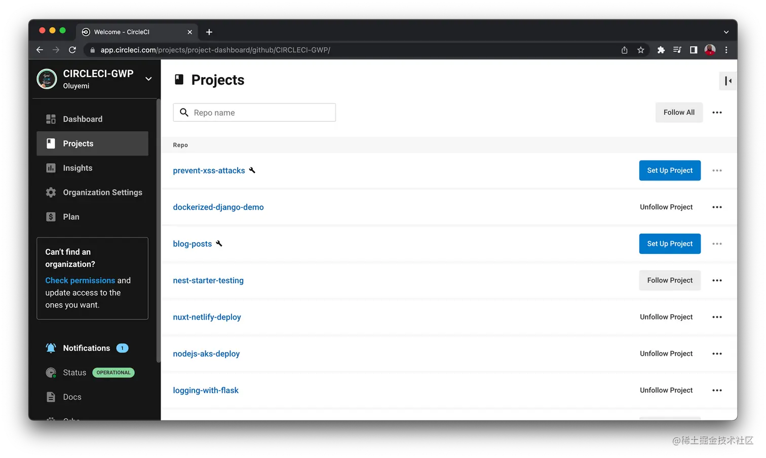 Add Project - CircleCI