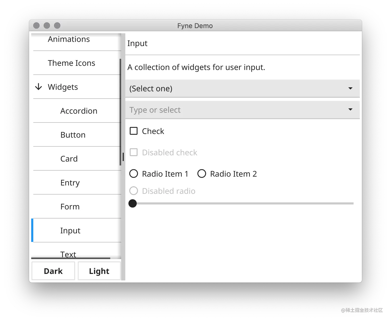 Fyne Demo Light Theme