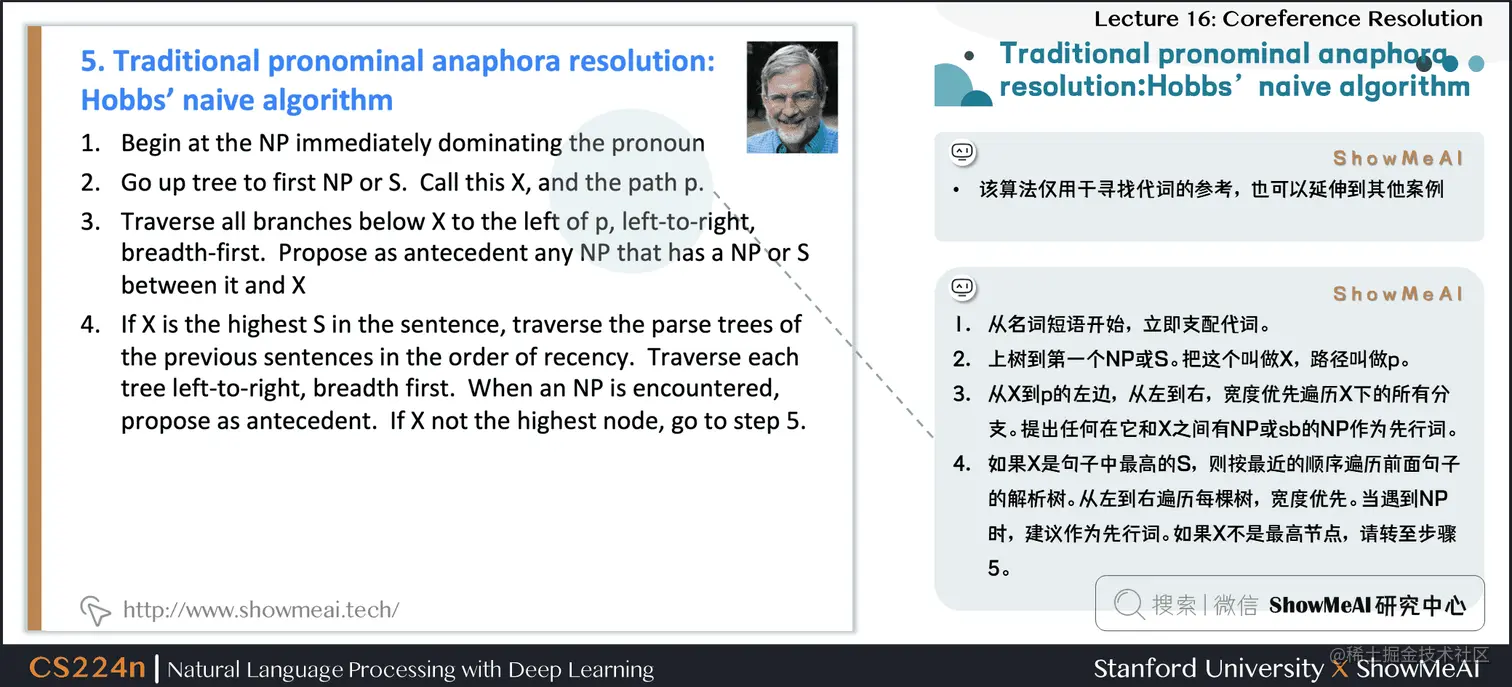 传统代词回指消解：霍布斯的朴素算法