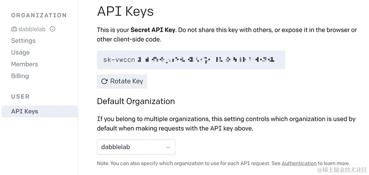 图 2.16 – OpenAI API Keys 页面