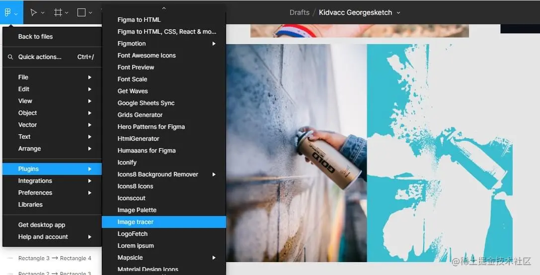 The Image tracer Figma plugin