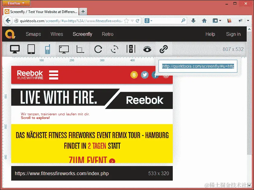 使用 ScreenFly 网站工具