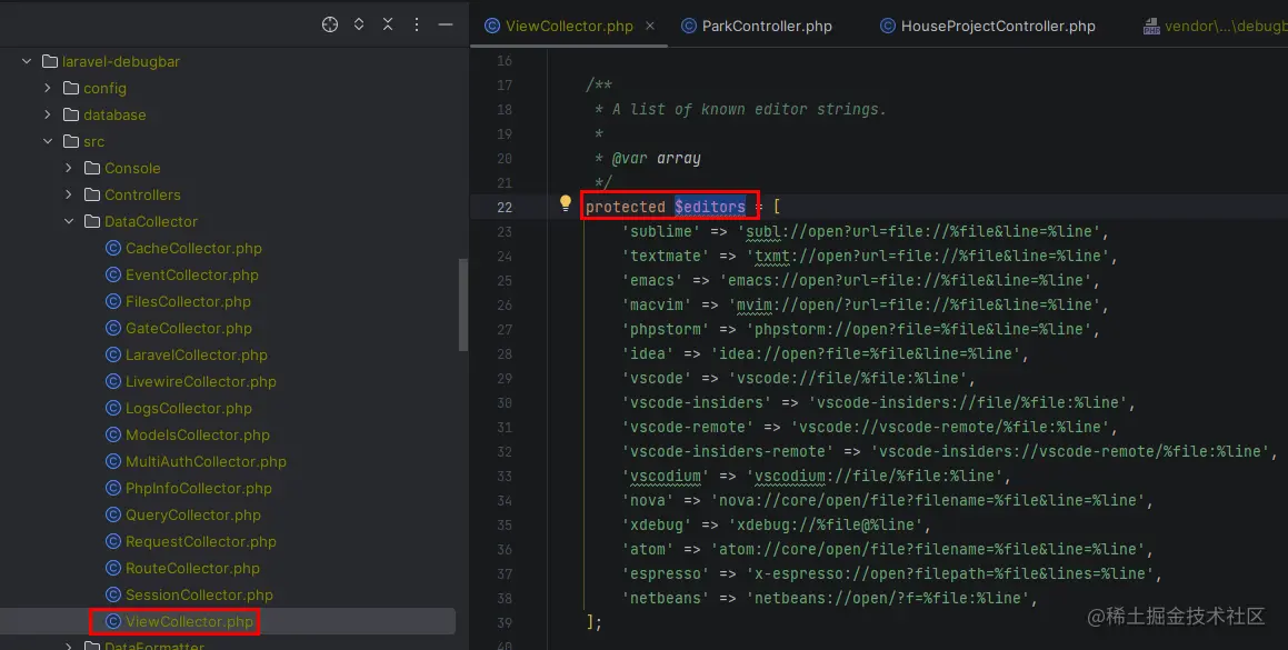 laravel-debugbar 中正确使用ide phpstorm打开的方式