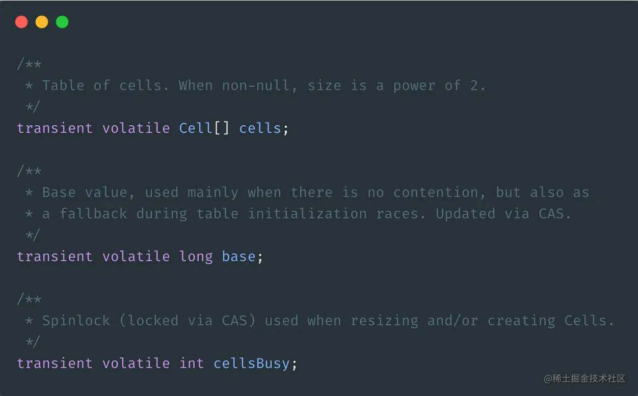 Striped64成员变量