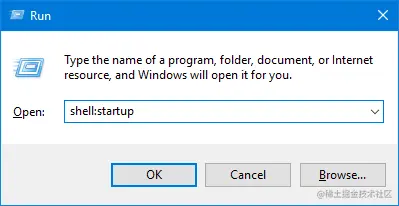 Abrir directorio startup