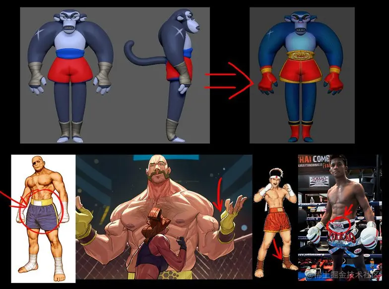 猩猩拳击手服装配饰参考资料-Renderbus云渲染农场