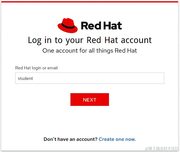 图 7.2–在 Red Hat 单一登录中输入我们的用户名