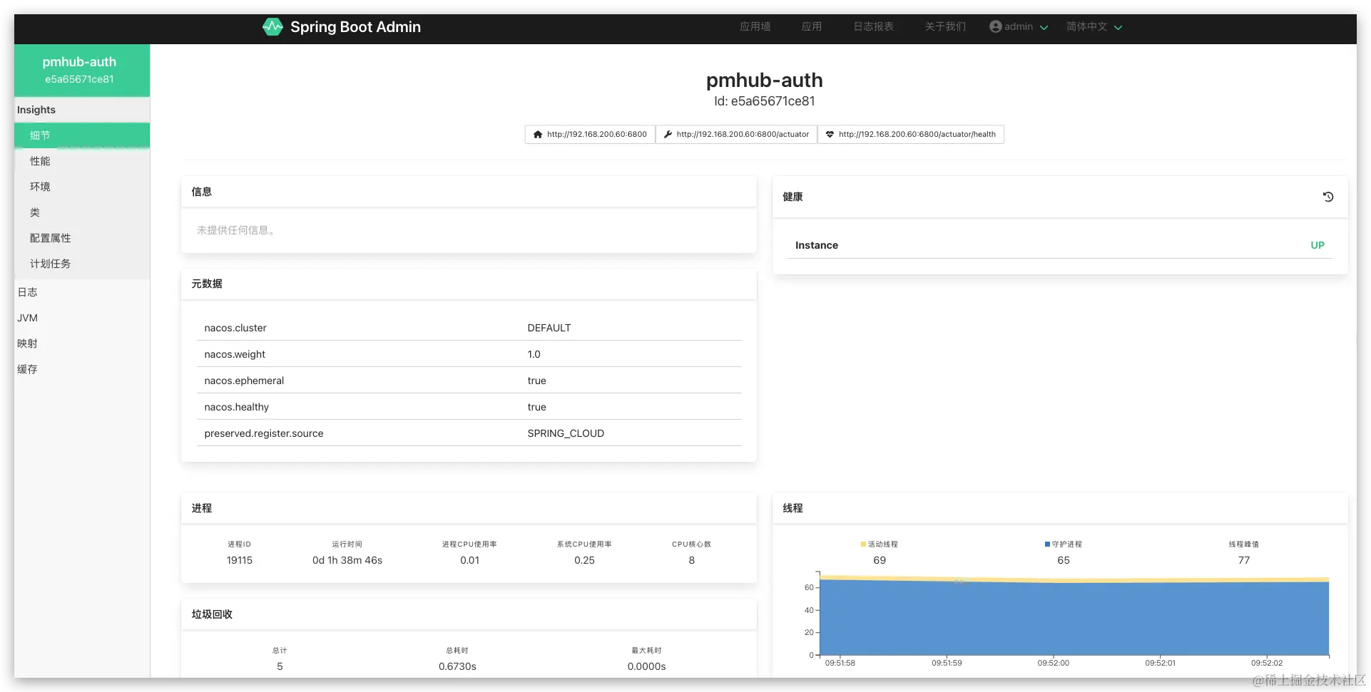 单个微服务监控详情