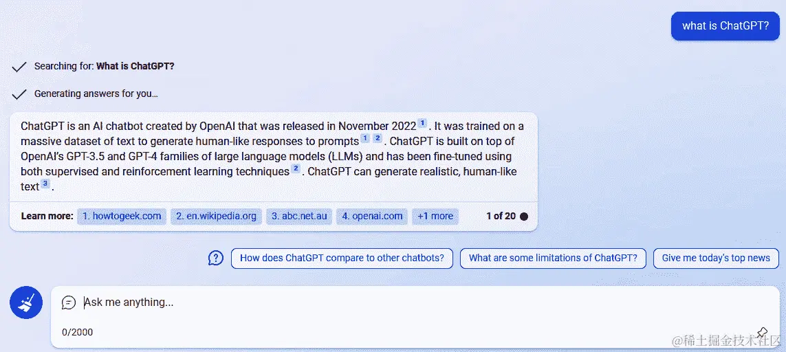 图 11.6 – 新版必应提供带有参考资料的答案
