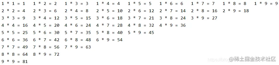 九九乘法表