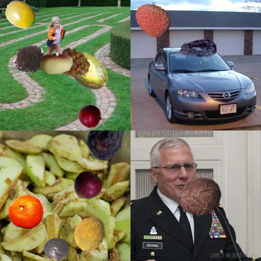 合成数据集的示例输出。