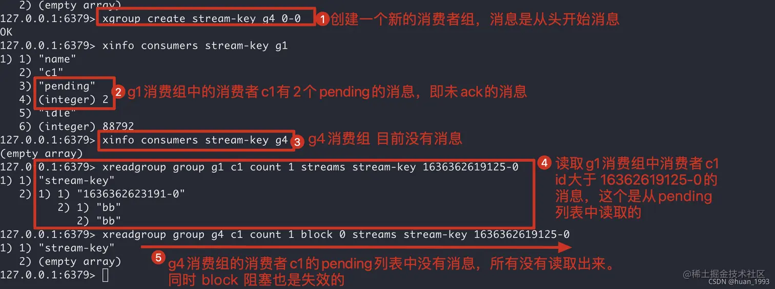 从消费者的pending列表中读取消息