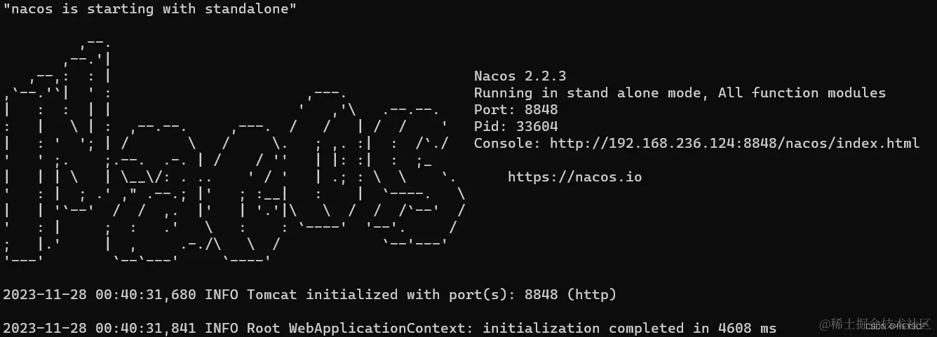 Nacos 控制台截图
