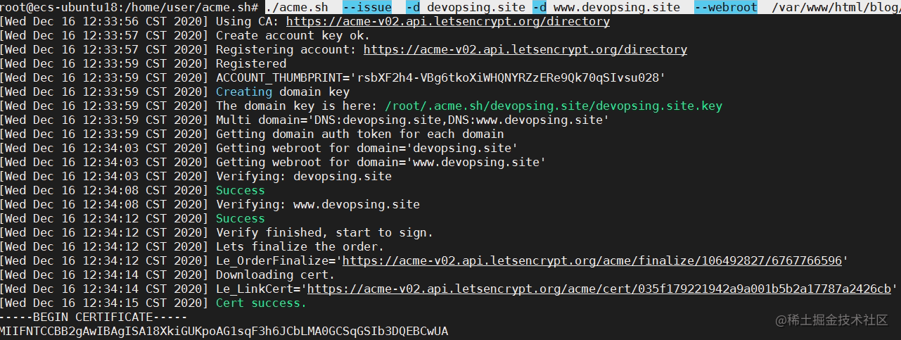 Generate a free certificate based on Let's Encrypt - Supports multi ...