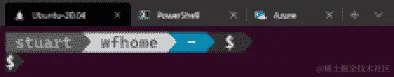 图 3.2 - 显示 Windows 终端中多个选项卡的屏幕截图