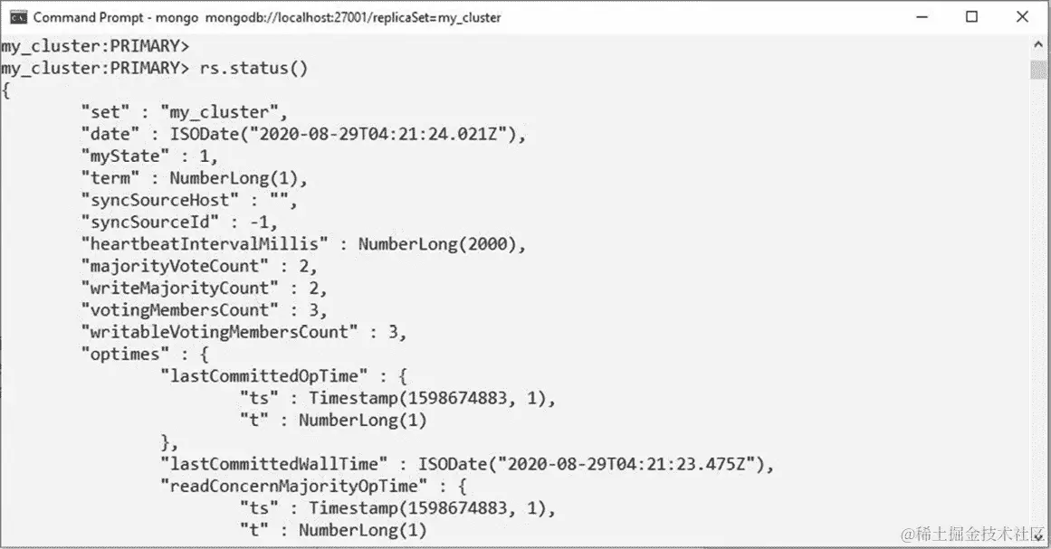 图 10.23：mongo shell 中的输出