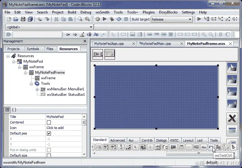 使用 wxSmith 进行快速应用程序开发