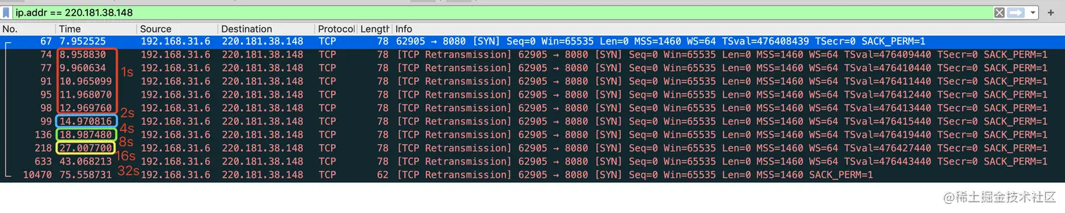连baidu，端口不存在抓包