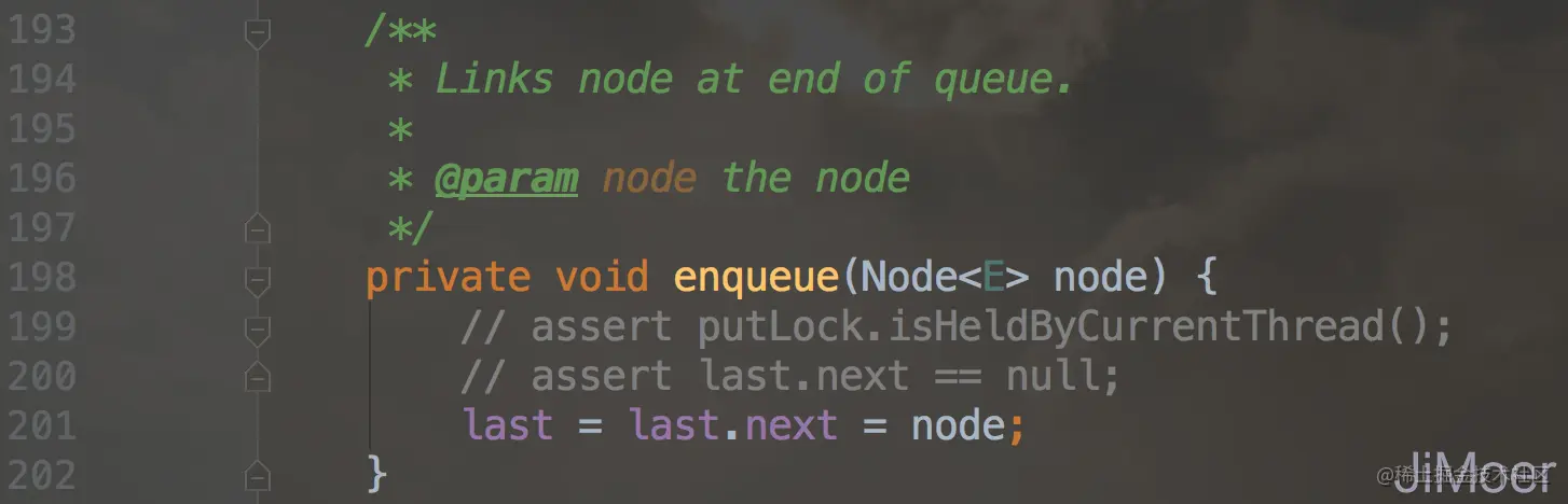 LinkedBlockingQueue的enqueue方法