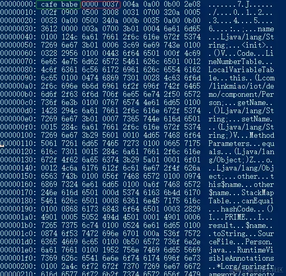 类的二进制字节码