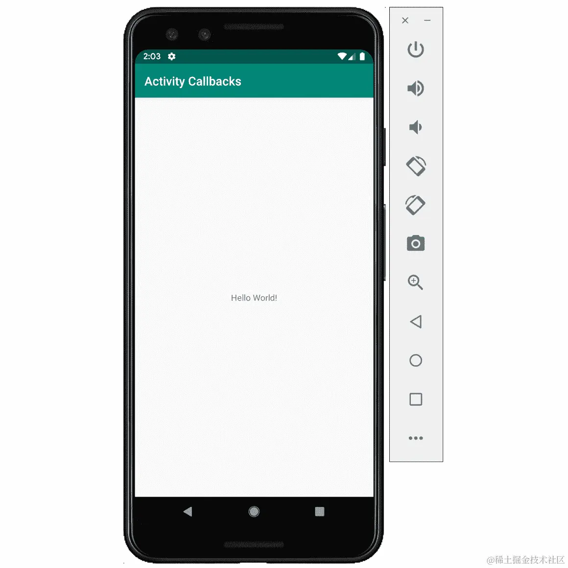 图 2.4：应用程序加载并显示 MainActivity