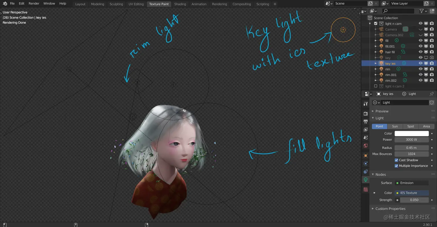场景中灯光设置 - Renderbus云渲染农场