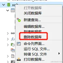 navicat里删除 XXX 数据库