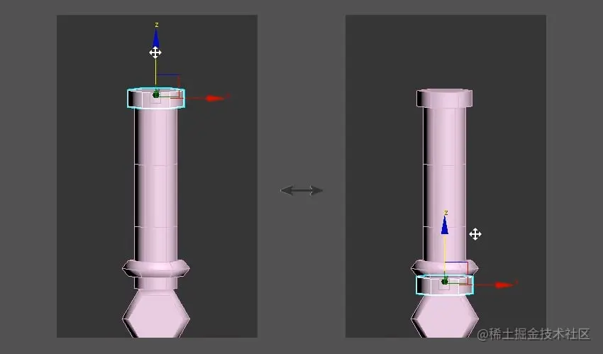 复制顶部圆柱体