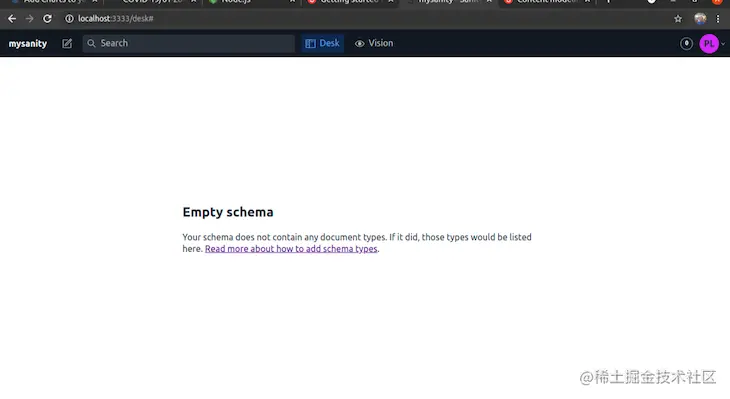 Adding Schema Code To Empty Schema In Sanity