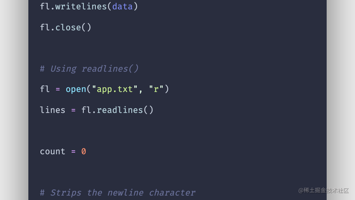  python readlines 