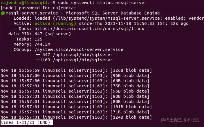Check SQL Services in Linux