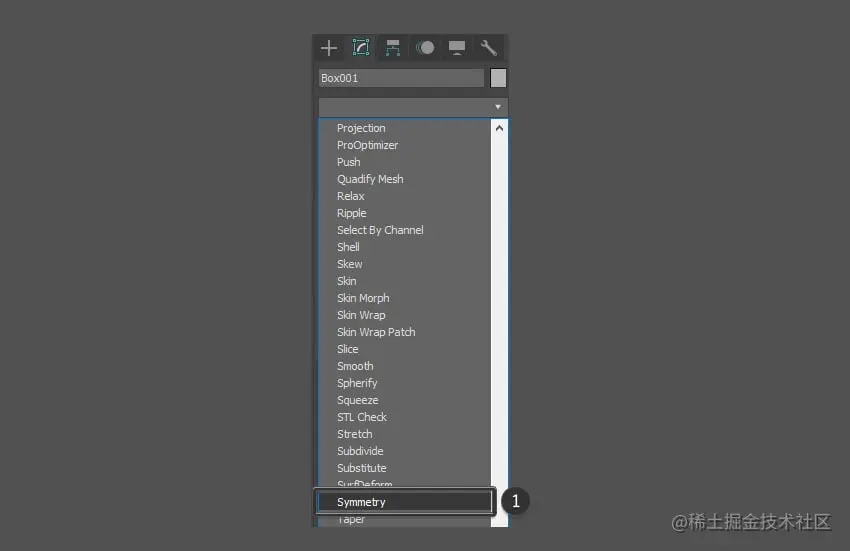 从列表中选择对称性