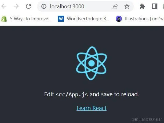 Create react app up and running on localhost