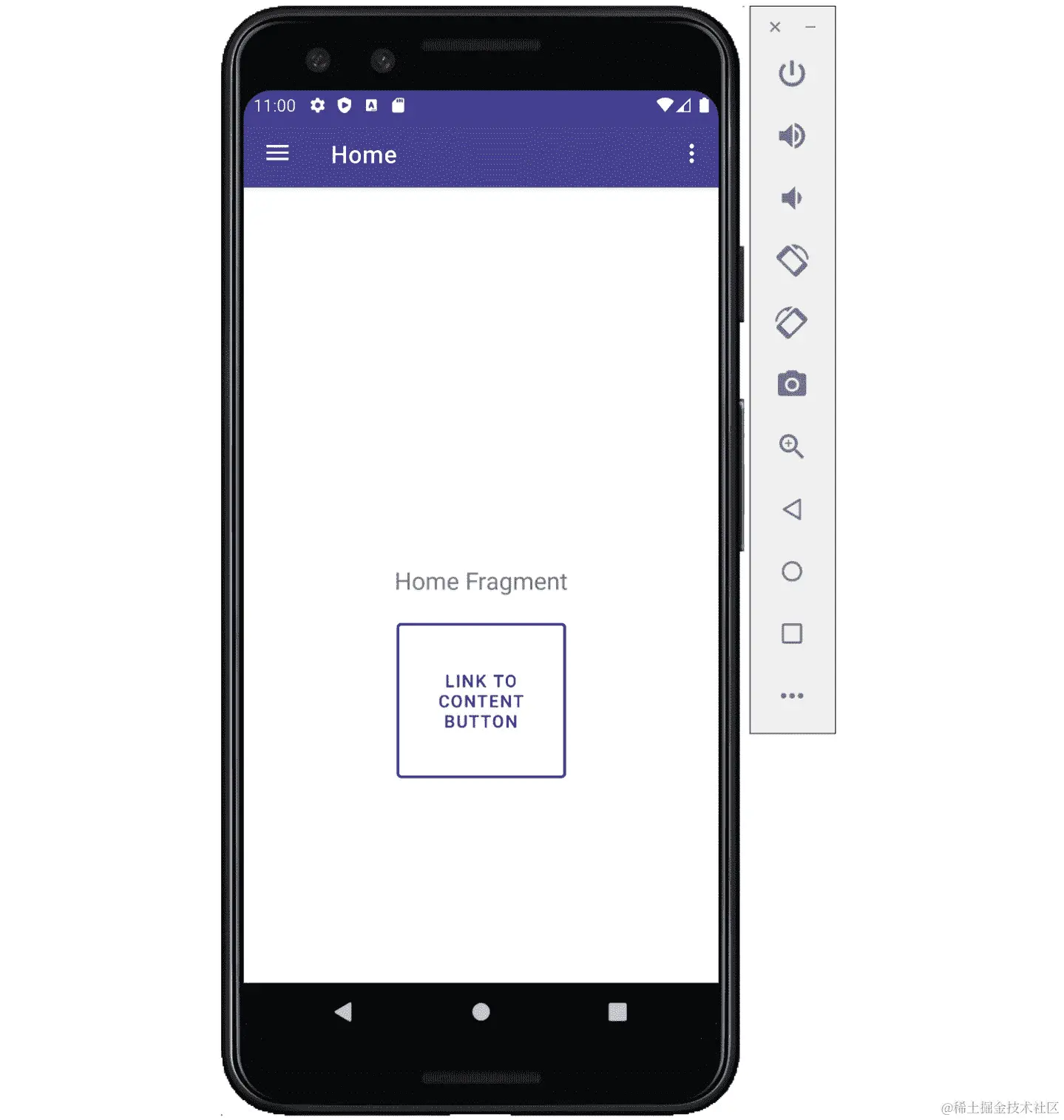 图 4.1：导航抽屉关闭的应用程序