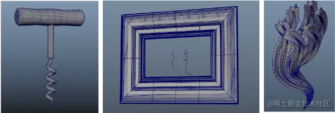 扫描网格示例工作流：开瓶器、框架和藤蔓