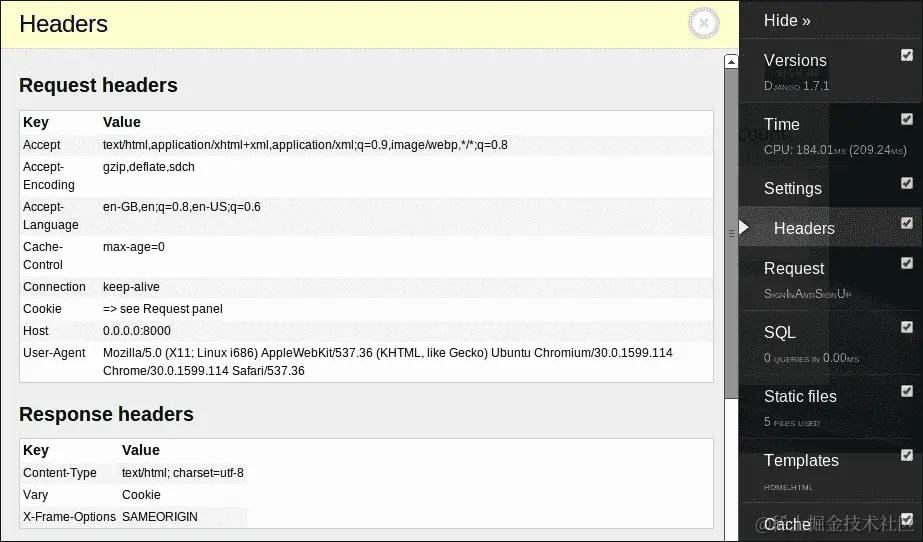 Django Debug Toolbar
