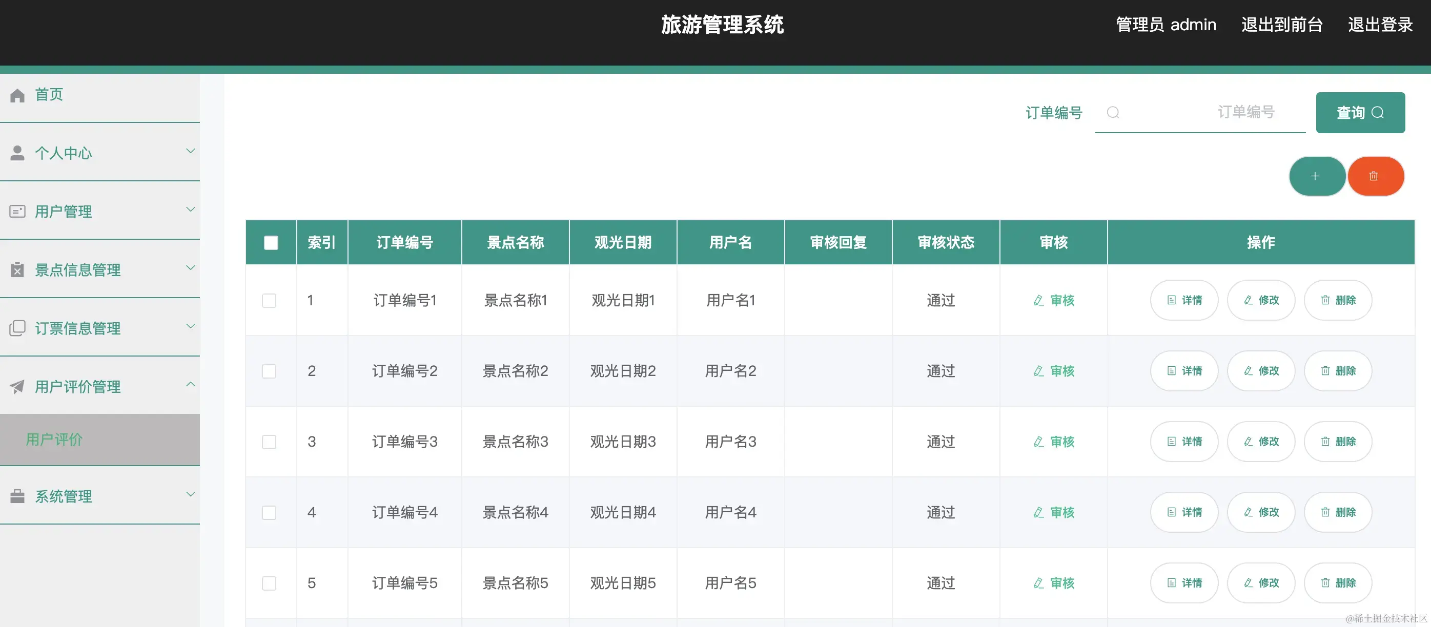 用户评价管理