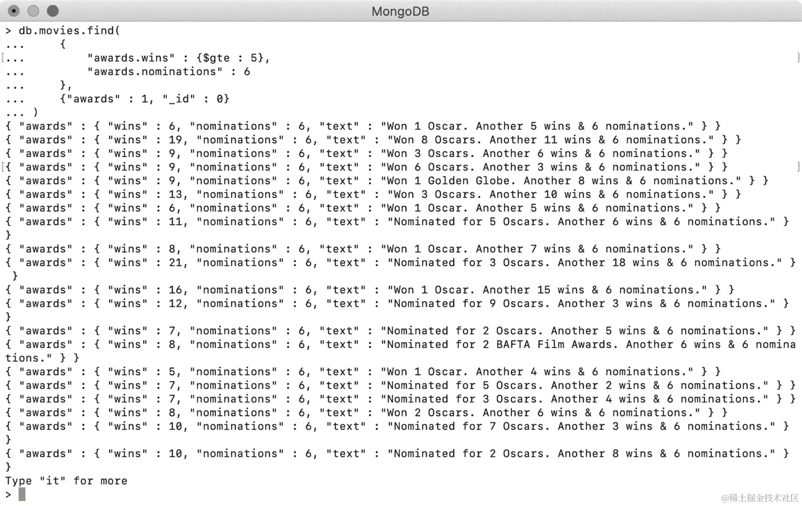 图 4.29：获得六项提名和至少五项奖项的电影