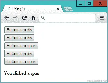 使用 is 方法报告 parent 元素
